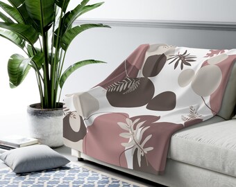 Boho Blush Deken, Verborgen Mickey Throw, Geometrisch, Modern Chic, Minimalistisch, Home Decor, Bank Deken, Cadeau, Woonkamer, Kinderkamer, Paars