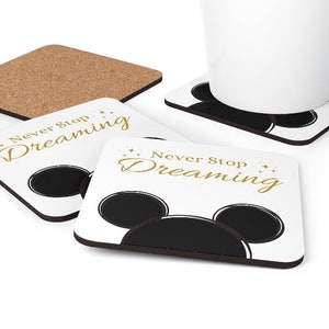 Mickey Mouse Coaster, Disney Coaster, Minnie Mouse Coaster, Disney Home, Disney, Disney Office, Disney Drink, Disney Gift, Disney Home Decor