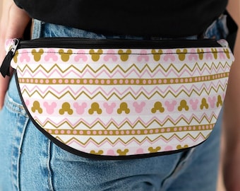 Azteekse Print Mickey Fanny Pack, Disney Fanny Pack, Mickey Oren Tas, Geometrische Print, Cross Body Bag, Sling Bag, Heuptas, Heuptas, Minnie