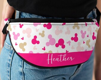 Personalized Pink Minnie Fanny Pack, Disney Fanny Pack, Minnie Ears Bag, Pink Bag, Disney Waist Bag, Sling Bag, Cross Body Bag, Hip Bag