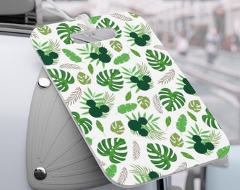 Etiqueta de bagagem personalizada do Mickey havaiano, etiqueta de bagagem Disney, impressão inspirada na Disney, etiqueta de férias, acessórios de viagem, presente Disney, tropical