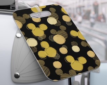 Black and Gold Polka Dot Disney Personalized Luggage Tag, Disney Luggage Tag, Disney Inspired Print, Vacation Tag, Travel Accessories, Gift