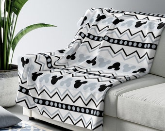 Personalized, Mickey Blanket, Disney Fleece Blanket, Disney Couch Blanket, Mickey Mouse Throw Blanket, Disney Geometric Print, Aztec Print