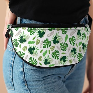 Hawaiian Mickey Fanny Pack, Disney Fanny Pack, Minnie Bag, Green Bag, Disney Waist Bag, Sling Bag, Cross Body Bag, Hip Bag, Tropical Bag