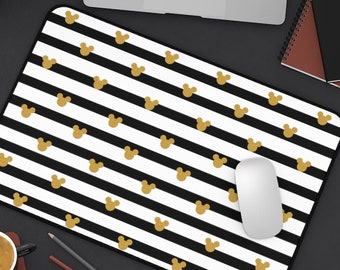Disney Black and Gold Desk Mat, Disney Office Decor, Disney Mouse Pad, Disney Stationery, Mickey Mouse Pad, Disney Home, Disney Computer Mat