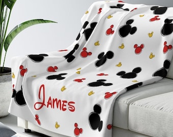 Manta Disney Mickey personalizada, Manta de lana Disney Sherpa, Manta de sofá Disney, Manta de lanzamiento de Mickey Mouse, Guardería Disney Home