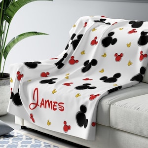 Personalized Disney Mickey Blanket, Disney Sherpa Fleece Blanket, Disney Couch Blanket, Mickey Mouse Throw Blanket, Disney Home Nursery