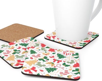 Disney Christmas Coasters, Set of 4 Disney Coaster, Minnie Coaster, Disney Home, Disney Office, Drink, Gifts, Disney Home, Stocking Filler