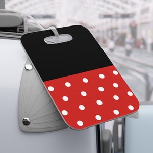 Etiquetas de bagagem personalizadas, etiqueta de bagagem Disney, etiqueta Minnie Mouse, impressão inspirada na Disney, etiqueta de férias, acessórios de viagem, ideia de presente Disney