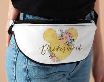 Disney Gelb Personalisierte Bauchtasche, Disney Taille Tasche, Mickey Reisetasche, Geldbeutel, Cross Body Tasche, Sling Bag, Geld Gürteltasche, DisneyPark Tasche