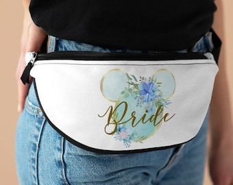 Disney Blue Personalized Fanny Pack, Disney Waist Bag, Mickey Travel Bag, Purse, Cross Body Bag, Sling Bag, Money Belt Bag, Disney Park Bag