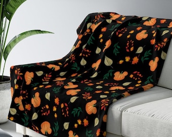Disney Pumpkin Blanket, Hidden Mickey, Throw Blanket, Disney Bedding, Disney Thanksgiving, Disney Gift, Couch, Fall, Halloween, Autumn