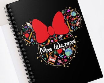 Personalized Teacher Notebook, Disney Journal, Disney Classroom, Teacher Gift, Back to School, Disney Teacher Gift, Best Teacher, Thank You