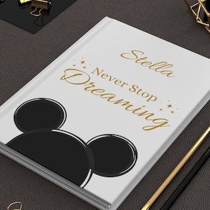 Disney Journal, Mickey Mouse Hard Cover Notebook, Disney Office, Disney Home, Disney Journal, Disney Gifts, Magic Kingdom Notebook,
