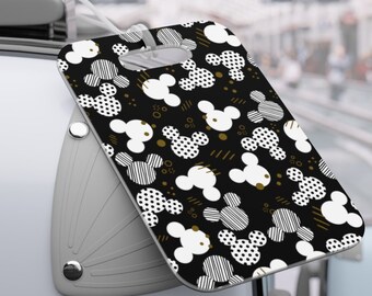 Mickey Ears Personalized Luggage Tag, Black,  Disney Luggage Tag, Disney Inspired Print, Vacation Tag, Travel Accessories, Disney Gift Idea,