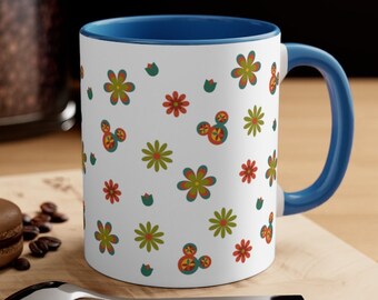 Disney 70's Vibes Mug, Disney Inspired Mug, Magic Kingdom Mug, Disney Gift, Disney Coffee Mug, Disney Tea Mug, Minnie Mug, Disney Flower Mug