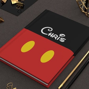Mickey Journal, Personalized Mickey Mouse Hard Cover Notebook, Disney Office, Disney Home, Disney Journal, Disney Gifts, Magic Kingdom Book