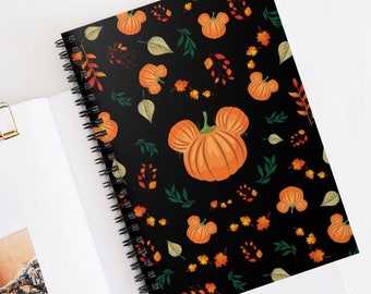 Disney Pumpkin Journal, Hidden Mickey, Notebook, Disney Office, Disney Home, Planner, Disney Gift, Spiral Book, Fall, Halloween, Autumn