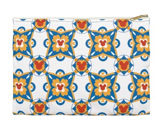 Disney Mosaic Pattern Accessory Pouch, Disney Cosmetic Bag, Mickey Bag, Disney Travel Bag, Disney Bag, Disney Pencil Case, Disney Gifts