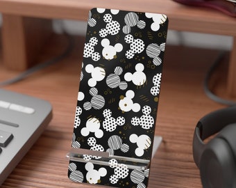 Présentoir pour smartphone Mickey à pois, Support pour téléphone portable Disney, Support pour téléphone Disney, Imprimé intégral, Accessoires de bureau Disney, Cadeaux