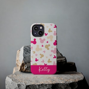 Custodia per telefono rosa Minnie personalizzata, copertina per iPhone di Topolino, custodia per telefono Samsung Galaxy, custodia per iPhone, custodia per telefono Minnie, custodia Pixel, personalizzata