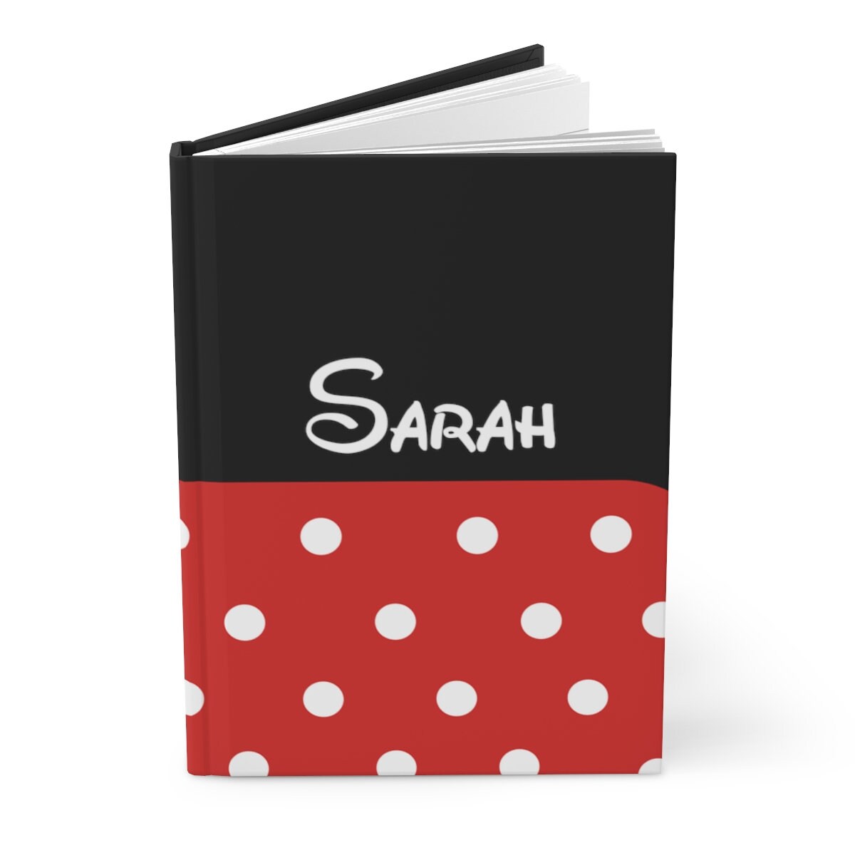 Personalized Polka Dots Minnie Mouse Disney Hardcover Journal