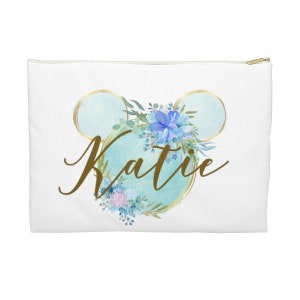 Personalized Blue Mickey Accessory Pouch, Disney Cosmetic Bag, Mickey Bag, Disney Travel Bag, Disney Bag, Disney Case, Disney Accessories