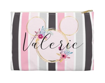 Stripe Disney Pouch, Disney Cosmetische Tas, Mickey Bag, Disney Travel Bag, Disney Pencil Case, Disney Accessoires, Minnie Mouse Bag, Roze Tas