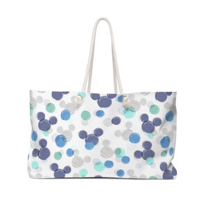 Blue Polka Dot Mickey Weekender Tasche, Versteckte Minnie Tasche, Disney Strandtasche, Mickey Pool Tasche, Nachttasche, Kreuzfahrttasche, Disney Reise, Geschenke