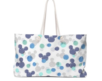 Blue Polka Dot Mickey Weekender Bag, Hidden Minnie Bag, Disney Beach Bag, Mickey Pool Bag, Overnight Bag, Cruise Bag, Disney Travel, Gifts