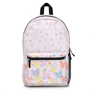 Colourful Disney Backpack, Hidden Mickey Backpack, Disney Pattern School Bag, Disney Vacation Bag, Disney Backpack, Disney Theme Park Bag