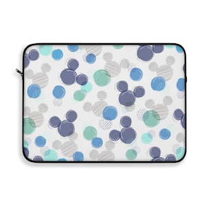 Disney Blue Polka Dot Laptop Sleeve, Disney Laptop Case, Laptop Cover, Disney Office, Disney Desk Accessories, Disney Gift, Minnie Mouse Case
