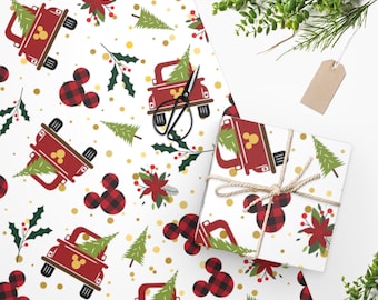 Carta da regalo natalizia Disney, Confezione regalo di Topolino nascosto, Regalo di Babbo Natale, Carta da regalo Minnie, Decorazione vacanze Disney, Alberi di Natale Disney