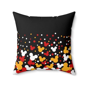 Mickey Mouse Colors Throw Pillow, Disney Pillow, Mickey Cushion, Disney Cushion, Minnie Pillow, Disney Home Decor, Polka Dot Pillow Decor image 1