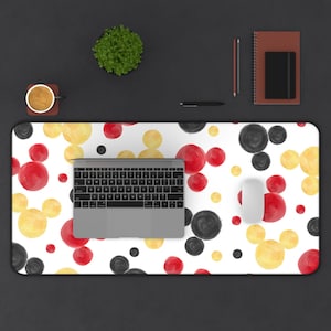 Mickey Colors Desk Mat, Hidden Mickey Mat, Red, Yellow, Modern Chic, Minimalist, Minnie Desk Pad, Disney Office, Gift, Stationery, Mouse Pad