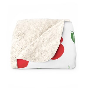Mickey Cherries Blanket, Disney Sherpa Fleece Blanket, Couch Blanket, Minnie Mouse Throw, Disney Home Decor, Disney Gifts, Home Accessories image 4