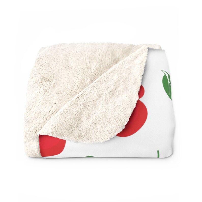 Mickey Cherries Blanket, Disney Sherpa Fleece Blanket, Couch Blanket, Minnie Mouse Throw, Disney Home Decor, Disney Gifts, Home Accessories image 4