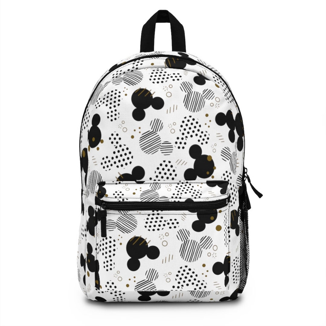 Mickey Polka Dot Backpack, Disney Backpack, Black Background 