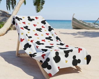 Mickey All Over Print Beach Towel, Disney Towel, Mickey Mouse Beach Accessories, Disney Pool Towel, Minnie Towel, Mickey Towel, Disney Kids