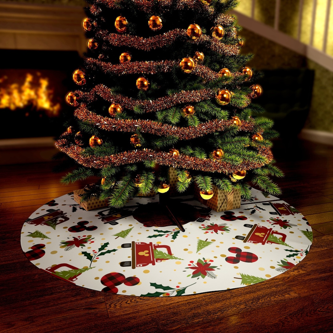 Disney Christmas Tree Skirt, Hidden Mickey Christmas Skirt, Mickey