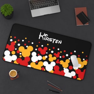 Mickey Mouse Desk Mat, Disney Office Decor, Disney Mouse Pad, Disney Stationery, Mickey Mouse Pad, Disney Home, Computer Mat, Mickey Colors