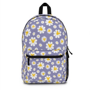 Disney Daisy Backpack, All Over Print Backpack, Disney School Bag, Disney Vacation Bag, Disney Park Bag, Disney Flower and Garden Travel Bag