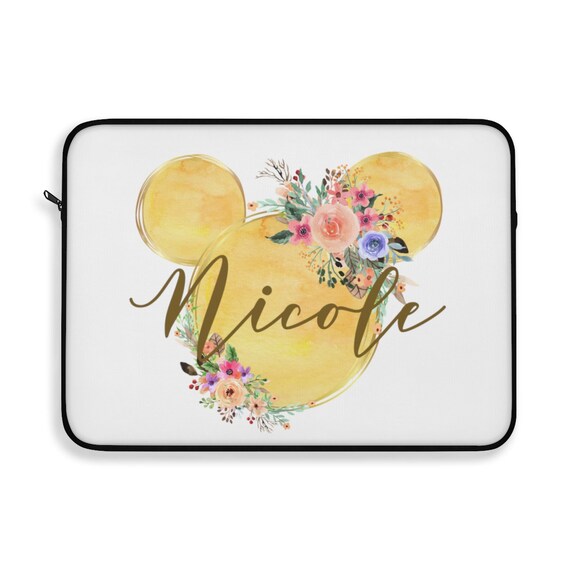 Personalized Yellow Watercolour Disney Laptop Sleeve Disney Laptop Case Disney Laptop Cover Disney Office Disney Desk Accessories Case Etsy Canada