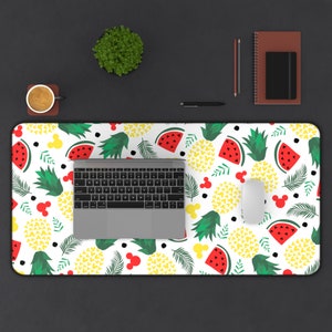 Hidden Mickey Fruits Desk Mat, Disney Office Decor, Disney Mouse Pad, Disney Stationery, Mickey Mouse Pad, Disney Home, Computer Mat