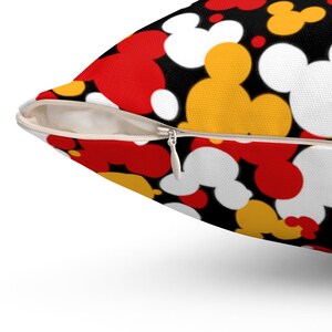 Mickey Mouse Colors Throw Pillow, Disney Pillow, Mickey Cushion, Disney Cushion, Minnie Pillow, Disney Home Decor, Polka Dot Pillow Decor image 3