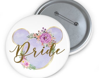 Disney vrijgezellenpin, paarse Minnie Pin-badge, Mickey Pin, Disney Pins, Disney Celebrating Badge, Bruiloft, Bruid Pin, Gepersonaliseerd