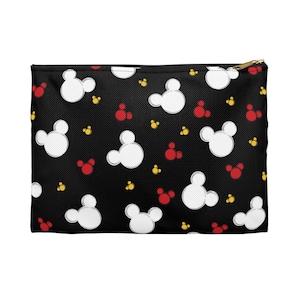 Disney Black Background Accessory Pouch, Disney Makeup Bag, Mickey Travel Pouch, Disney Accessory Bag, Disney Cosmetic Bag, Magic Kingdom