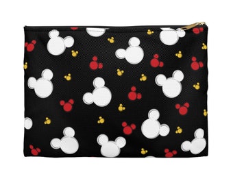 Disney Black Background Accessory Pouch, Disney Makeup Bag, Mickey Travel Pouch, Disney Accessory Bag, Disney Cosmetic Bag, Magic Kingdom