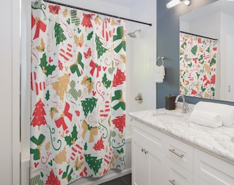 Disney Christmas Shower Curtain, Mickey Bathroom, Disney Home Décor, Mickey Bathroom, Bathroom Accessories, Disney Curtain, Subtle Mickey