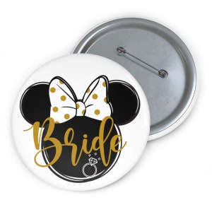 Disney Bachelorette Pin Button, Minnie Pin Badge, Mickey Pins, Disney Pins, Disney Celebrating Badge, Wedding, Disney Bride Pin, Bride Squad